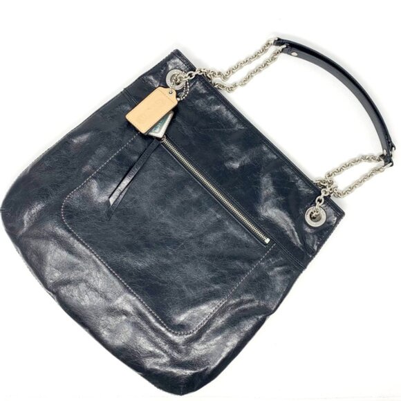 Coach Poppy Leather Slim Tote Sliding Chain 21199 - Picture 1 of 9